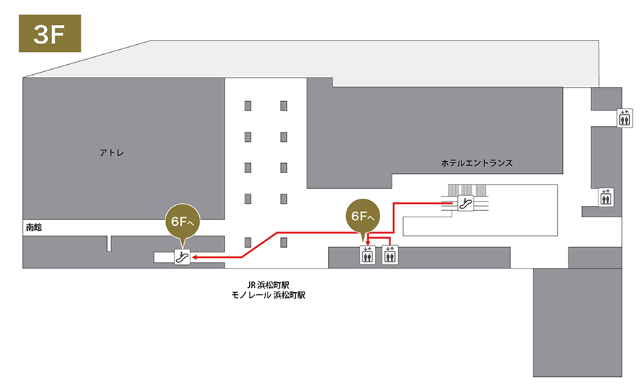 タクシーでお越しの方（3F）